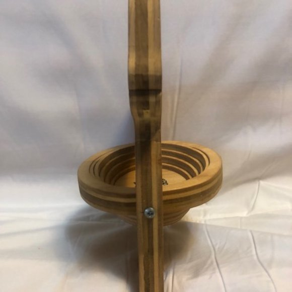 Never-Used Handcrafted Collapsible Wooden Basket - Picture 4 of 7